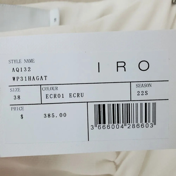 IRO Paris Hagat Shirred White Maxi Skirt with Slit Size 38 6 - Picture 11 of 15